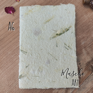 Zöldleveles kézműves füzet / A6 / 20 oldalas, Otthon & Életmód, Papír, írószer, Album & Fotóalbum, Papírművészet, MESKA