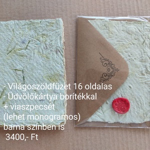 Bambuszvirágos kézműves füzet / 16 oldalas + üdvözlőkártya borítékkal (A6) - Meska.hu