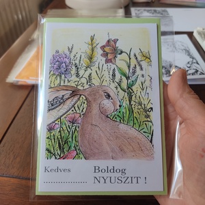 Húsvéti képeslap - 1 db , Otthon & Életmód, Papír, írószer, Ajándékozás kellékei, Képeslap, üdvözlőlap, Fotó, grafika, rajz, illusztráció, MESKA