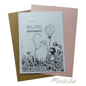 Képeslap születésnapra , Otthon & Életmód, Papír, írószer, Ajándékozás kellékei, Képeslap, üdvözlőlap, Fotó, grafika, rajz, illusztráció, MESKA