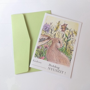 Húsvéti képeslap - 1 db  - otthon & életmód - papír, írószer - ajándékozás kellékei - képeslap, üdvözlőlap - Meska.hu