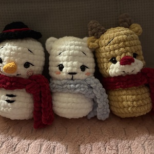 Horgolt téli plüssfigurák � puha amigurumi szett , Játék & Sport, Plüssállat & Játékfigura, Maci, Horgolás, MESKA