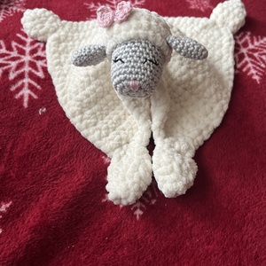 Horgolt bárány szundikendő, Baba - mama, Baba játékok, Szundikendő, alvóka, Horgolás, MESKA