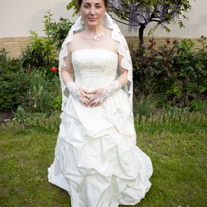 Carmen  - 150 cm ekrü mantilla fátyol, Esküvő, Kiegészítők, Fátyol, Varrás, MESKA