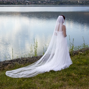 Grace fátyol - fehér 280 cm - esküvő - kiegészítők - fátyol - Meska.hu