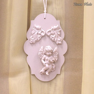 Angyalkás fal-ajtódísz - otthon & életmód - dekoráció - fali és függő dekoráció - falra akasztható dekor - Meska.hu