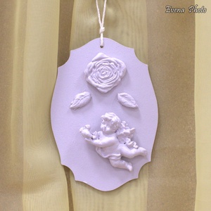 Angyalkás fal-ajtódísz - otthon & életmód - dekoráció - fali és függő dekoráció - falra akasztható dekor - Meska.hu