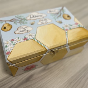 Méhecskés Emlékőrző doboz - otthon & életmód - babaszoba, gyerekszoba - babaszoba dekoráció - Meska.hu