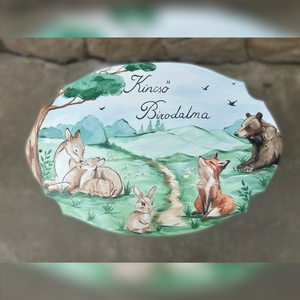 Erdei állatos Névtábla  - otthon & életmód - babaszoba, gyerekszoba - gyerek névtábla - Meska.hu