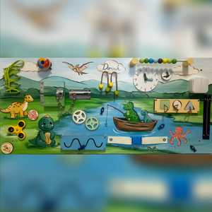 Horgászó Dínós Testvér Matatófal , Baba - mama, Baba játékok, Matatófal, Festészet, MESKA