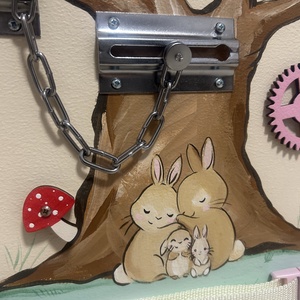 Nyuszicsalád Matatófal  - baba - mama - baba játékok - matatófal - Meska.hu