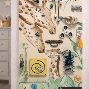 Zsiráf család Matatófal , Baba - mama, Baba játékok, Matatófal, Festészet, MESKA