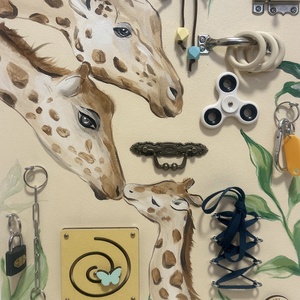 Zsiráf család Matatófal  - baba - mama - baba játékok - matatófal - Meska.hu