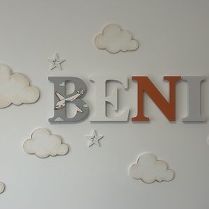 Repülős Bababetű , Baba - mama, Babaszoba dekoráció, Babanév dekoráció, Festészet, MESKA