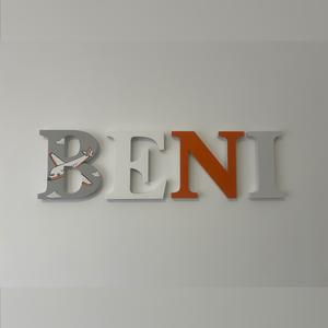 Repülős Bababetű  - baba - mama - babaszoba dekoráció - babanév dekoráció - Meska.hu