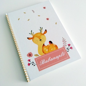 Iker babáknak őzikés babanapló - otthon & életmód - papír, írószer - jegyzetfüzet & napló - Meska.hu