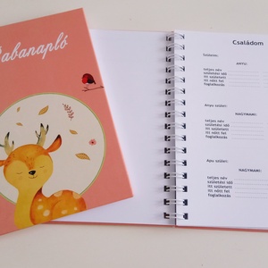 Őzikés spirálos rózsaszín babanapló - otthon & életmód - papír, írószer - jegyzetfüzet & napló - Meska.hu