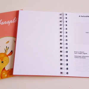 Őzikés spirálos rózsaszín babanapló - otthon & életmód - papír, írószer - jegyzetfüzet & napló - Meska.hu