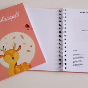 Őzikés spirálos rózsaszín babanapló - otthon & életmód - papír, írószer - jegyzetfüzet & napló - Meska.hu