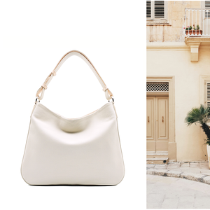 Hobo 1.0 - Világos bézs bőrtáska  - táska & tok - kézitáska & válltáska - válltáska - Meska.hu