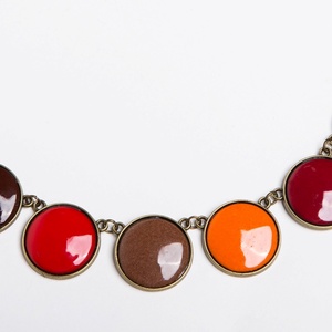 Burnt Orange tűzzománc nyaklánc vöröses narancsos színekben - ékszer - nyaklánc - medálos nyaklánc - Meska.hu