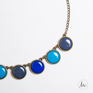Storm Cloud bronze - tűzzománc nyaklánc kékes-szürkés színekben - ékszer - nyaklánc - medálos nyaklánc - Meska.hu