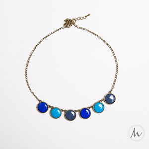 Storm Cloud bronze - tűzzománc nyaklánc kékes-szürkés színekben - ékszer - nyaklánc - medálos nyaklánc - Meska.hu