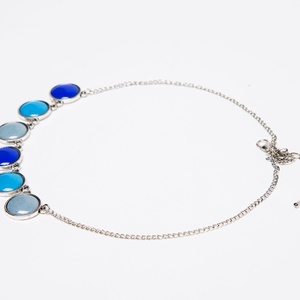 Windy Blue silver - tűzzománc nyaklánc kékes-szürkés színekben - ékszer - nyaklánc - medálos nyaklánc - Meska.hu