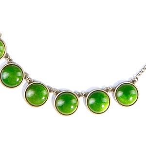 Olivine - zöld színű tűzzománc nyaklánc mini - Meska.hu