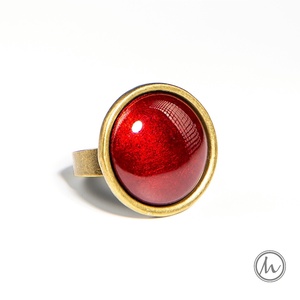 Rubin vörös kerek tűzzománc gyűrű, Ékszer, Gyűrű, Szoliter gyűrű, Ékszerkészítés, Tűzzománc, MESKA