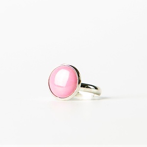 Rózsaszín kerek tűzzománc gyűrű - mini, Ékszer, Gyűrű, Statement gyűrű, Ékszerkészítés, Tűzzománc, MESKA