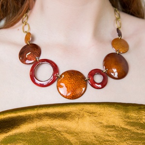 Maraschino - tűzzománc nyakék - ékszer - nyaklánc - statement nyaklánc - Meska.hu