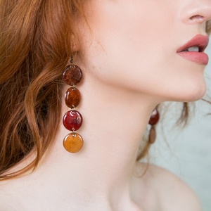 Maraschino - tűzzománc fülbevaló LE - ékszer - nyaklánc - statement nyaklánc - Meska.hu