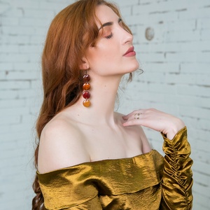 Maraschino - tűzzománc fülbevaló LE - ékszer - nyaklánc - statement nyaklánc - Meska.hu