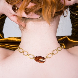 Maraschino - tűzzománc nyakék - ékszer - nyaklánc - statement nyaklánc - Meska.hu