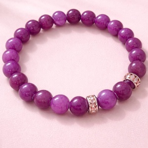 Lila jáde matt karkötő , Ékszer, Karkötő, Kézfej karkötő, , MESKA