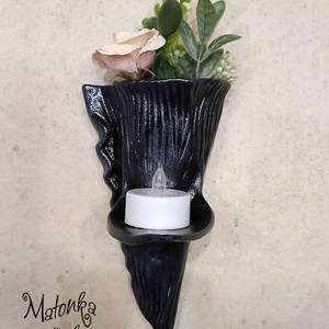 Urnafal disz- virágtartóval és mécsestartóval egyben, Otthon & Életmód, Vallás, Temetkezési tárgy, Urnadíszek, Kerámia, Festészet, MESKA