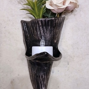 Urnafal disz- virágtartóval és mécsestartóval egyben, Otthon & Életmód, Vallás, Temetkezési tárgy, Urnadíszek, Kerámia, Festészet, MESKA