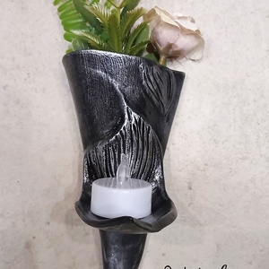 Urnafal disz- virágtartóval és mécsestartóval egyben, Otthon & Életmód, Vallás, Temetkezési tárgy, Urnadíszek, Kerámia, Festészet, MESKA