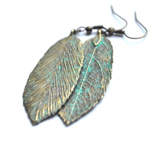 Spirit Turquoise-levél fülbevaló - ékszer - fülbevaló - lógó csepp fülbevaló - Meska.hu