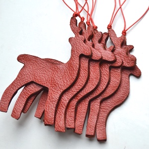 Szarvasok-karácsonyfadísz csomag valódi bőrből - karácsony - karácsonyi lakásdekoráció - karácsonyfadíszek - Meska.hu