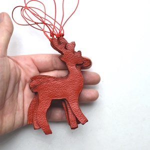 Szarvasok-karácsonyfadísz csomag valódi bőrből - karácsony - karácsonyi lakásdekoráció - karácsonyfadíszek - Meska.hu