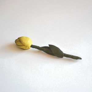 Citrom tulipán-kitűző valódi bőrből  - ékszer - kitűző és bross - kitűző - Meska.hu