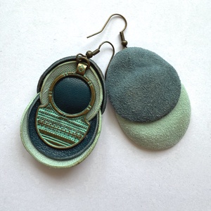 Spirit Turquoise-fülbevaló valódi bőrrel - ékszer - fülbevaló - lógó csepp fülbevaló - Meska.hu