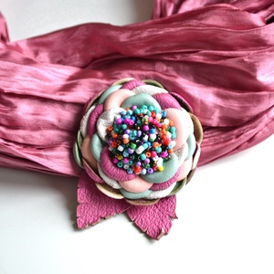 Édeslelkem-Candy-extra virágkitűző valódi bőrből, Ékszer, Kitűző és Bross, Bőrművesség, Ékszerkészítés, MESKA