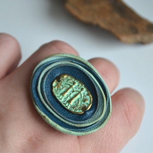 Család-extra gyűrű valódi bőrrel - ékszer - gyűrű - statement gyűrű - Meska.hu