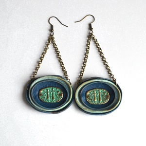 Család-fülbevaló valódi bőrrel - ékszer - fülbevaló - lógó fülbevaló - Meska.hu