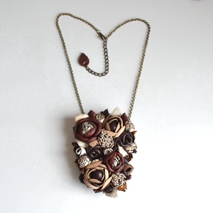 Jardin-Café-nyakék valódi bőrből - ékszer - nyaklánc - medálos nyaklánc - Meska.hu