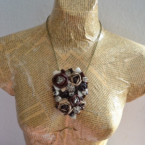 Jardin-Café-nyakék valódi bőrből - ékszer - nyaklánc - medálos nyaklánc - Meska.hu