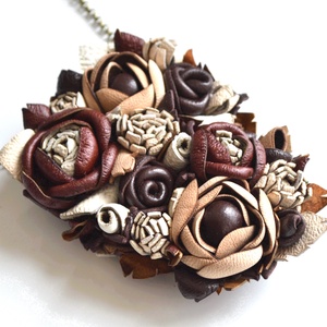 Jardin-Café-nyakék valódi bőrből - ékszer - nyaklánc - medálos nyaklánc - Meska.hu